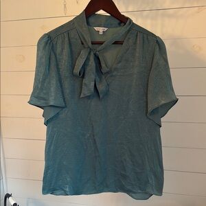 Elegant Teal Blouse with Bow Detail - Naked. Zebra
